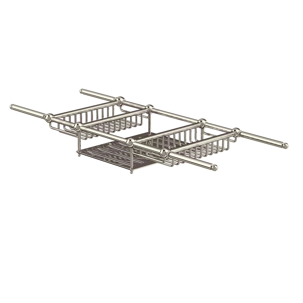 Arcade Bath-mounted extendable bath rack - nickel